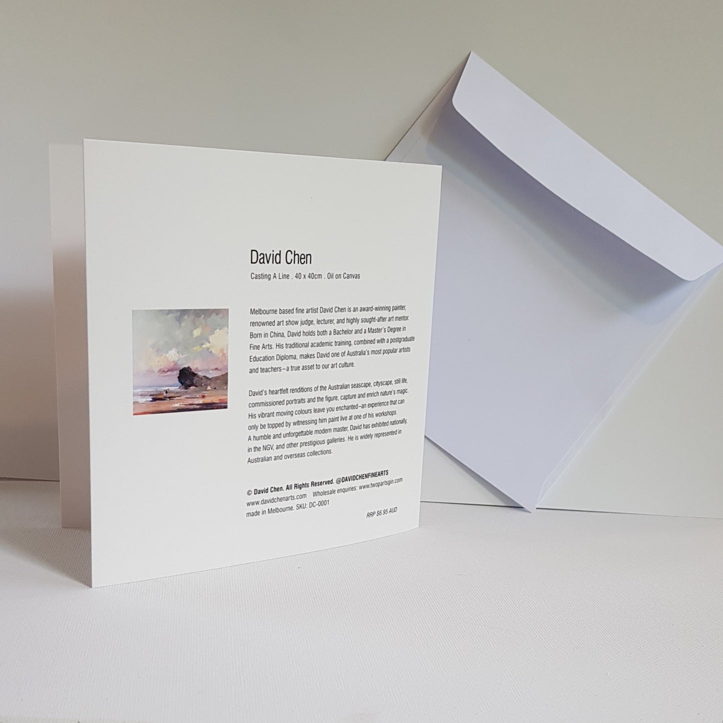 Casting A Line Seascape by David Chen Greeting Card