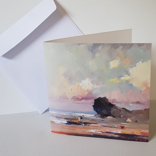 Casting A Line Seascape by David Chen Greeting Card